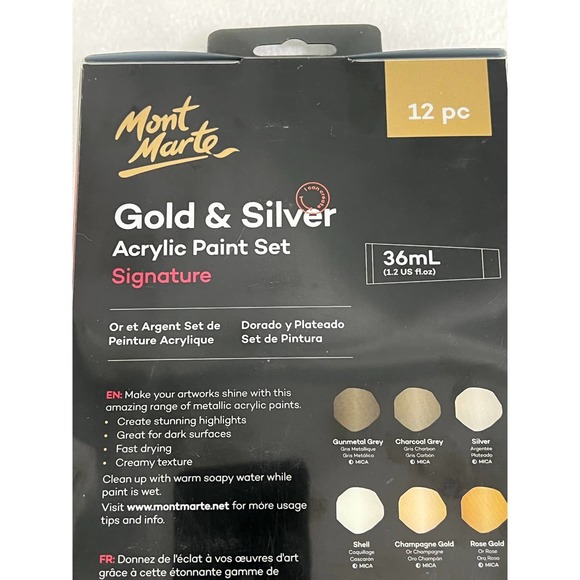 MONT MARTE Gold Paint Series Set 12pc x 36ml - Picture 3 of 5